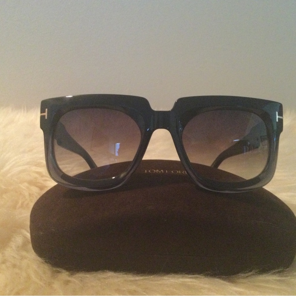 Tom Ford Black Oversized Square Sunglasses